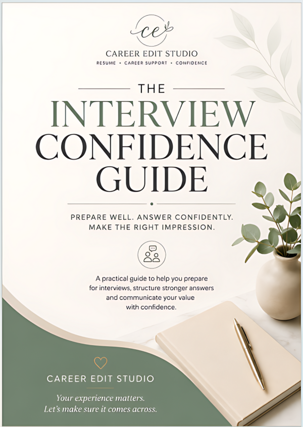 Interview Confidence Guide cover page by Career Edit Studio